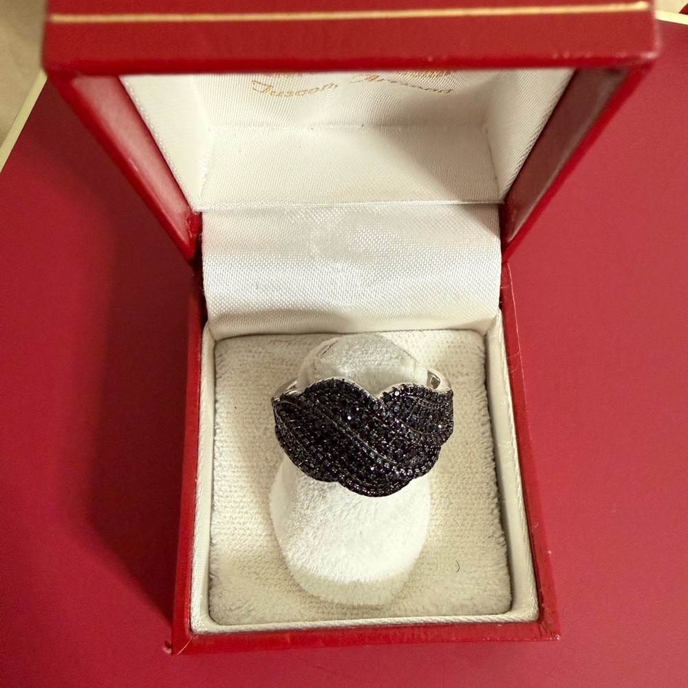 Sterling Silver Black Pave Statement Ring - image 3